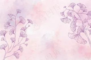单色水彩花卉背景