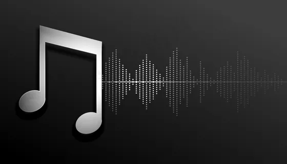 具有声波均衡器频率背景的音符