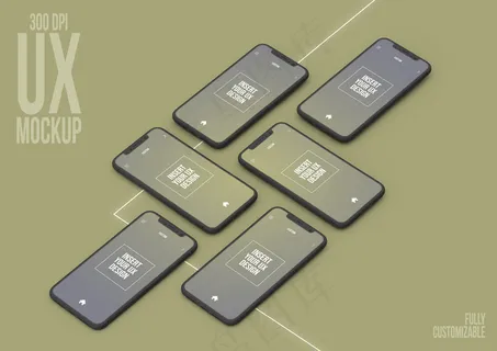 Iphone集合模型样机场景模板