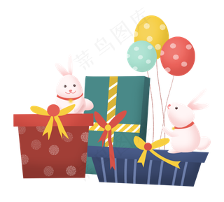 中秋节节日中秋佳节小兔子月兔礼