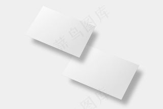 白色色调的空白名片模型样机，具有前后视图