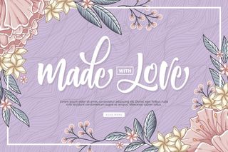 用花朵背景的爱字制作