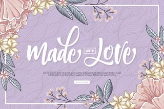 用花朵背景的爱字制作