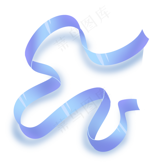 蓝色渐变色飘带丝带彩带