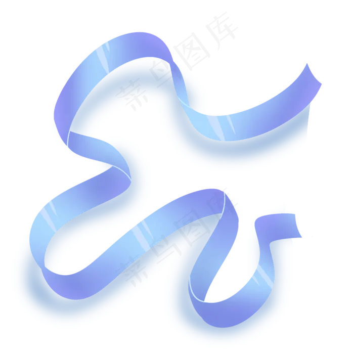 蓝色渐变色飘带丝带彩带(2000X2000(DPI:300))psd模版下载