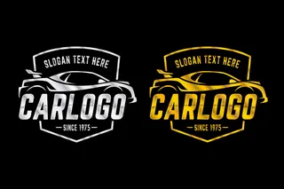 两种版本的金属汽车标志