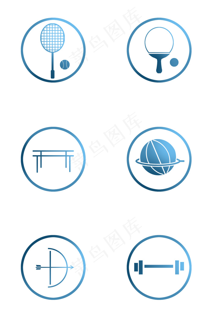 体育圆形图标LOGOai矢量模版下载