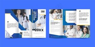 抽象三折页小册子模板概念