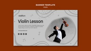 人与小提琴课程横幅banner模板