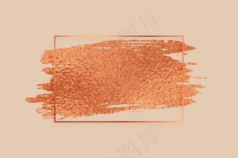 玫瑰金或铜色金属箔纹理框架背景