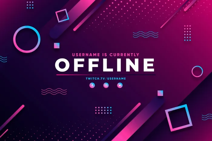 脱机twitch横幅banner模板eps,ai矢量模版下载