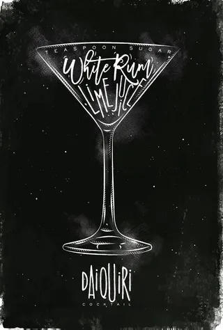 带黑板字体的戴克里鸡尾酒