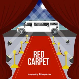 平面风格的红地毯背景