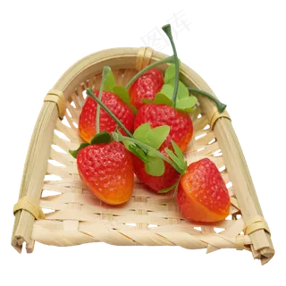 编织簸萁草莓水果