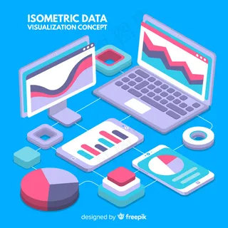 等轴测数据可视化元素背景