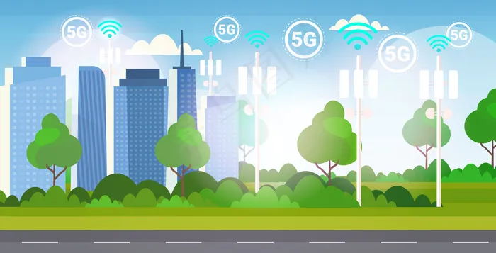 基站接收机智能城市5g在线通信塔网络技术系统连接信息发射机概念eps,ai矢量模版下载