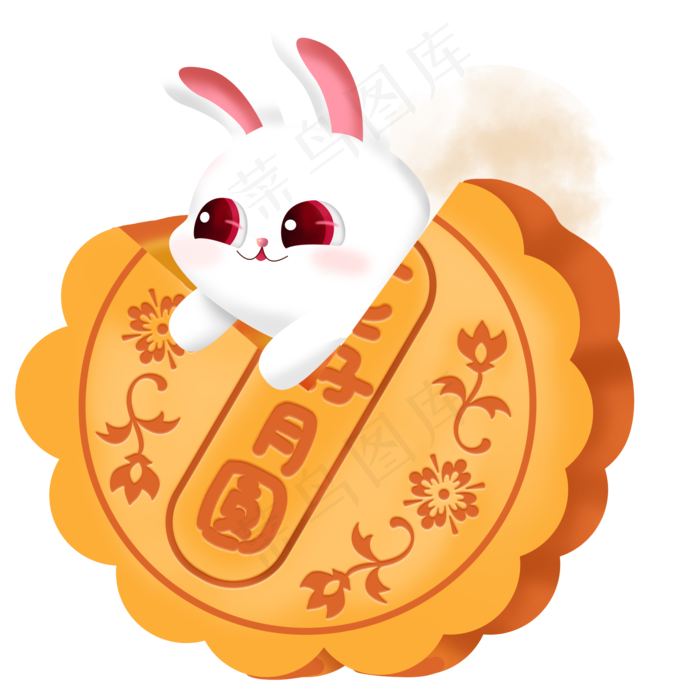中秋节玉兔吃月饼(2000X2000(DPI:300))psd模版下载