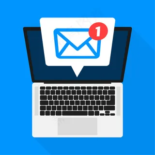 笔记本电脑屏幕上的新消息图标