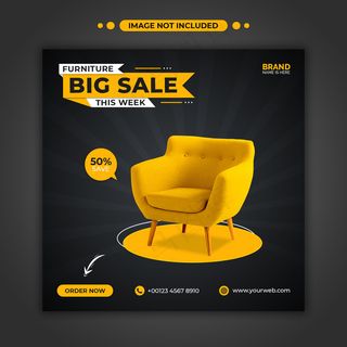 家具大减价促销网页横幅banner或社交媒体横幅模板