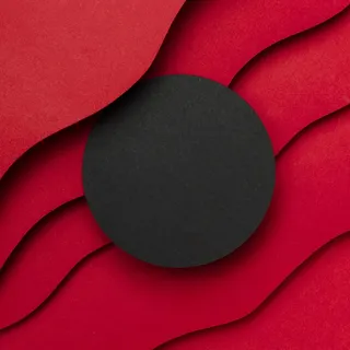 黑色的空圆圈和红色背景的波浪层