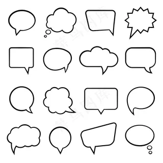 空白语音气泡矢量图