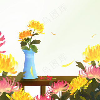 秋天放在走廊上的菊花 秋天放在走廊上的菊花
