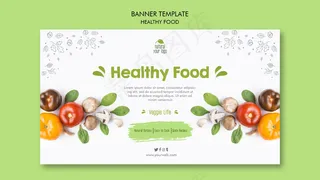 健康食品横幅banner模板概念