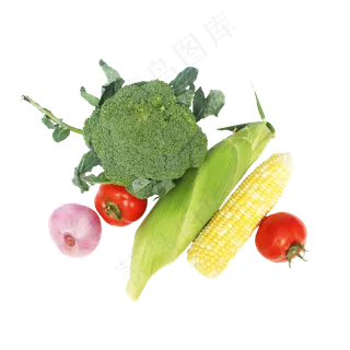 西兰花玉米西红柿蔬菜组合