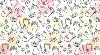 手绘，单面无缝图案