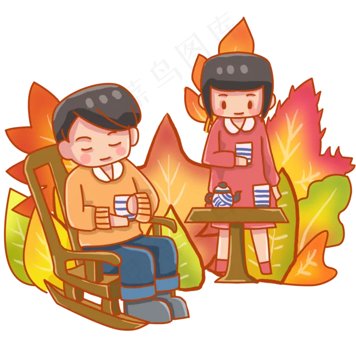 秋季养生养身小人(2000X2000(DPI:300))psd模版下载