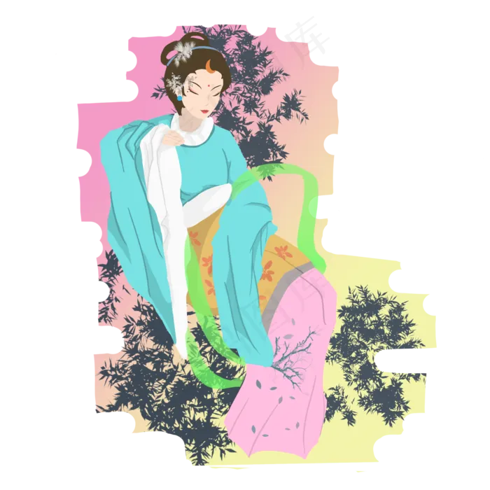 中秋古风仙女套图(2000X2000(DPI:300))psd模版下载