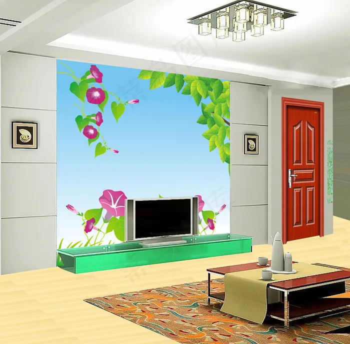 电视墙背景画效果图片