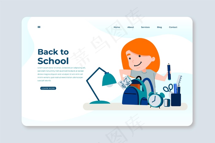 返回学校登录页概念eps,ai矢量模版下载