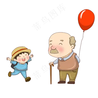 重阳节老人和小男孩