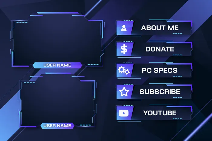 Twitch stream面板包eps,ai矢量模版下载