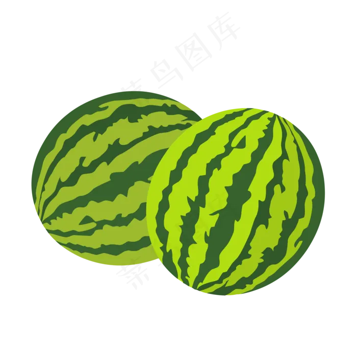 两个大西瓜(2000*2000px 300 dpi )ai矢量模版下载