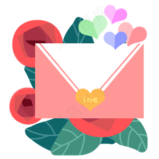 七夕节玫瑰花与情书