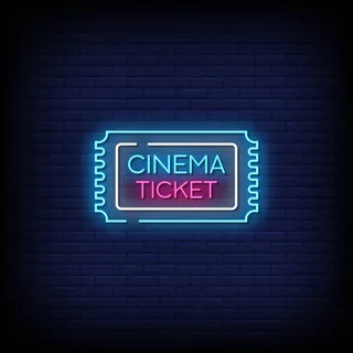电影票霓虹灯标志样式文本