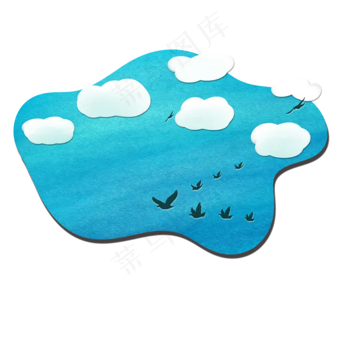 立秋天蓝天白云大雁南飞(2000X2000(DPI:300))psd模版下载