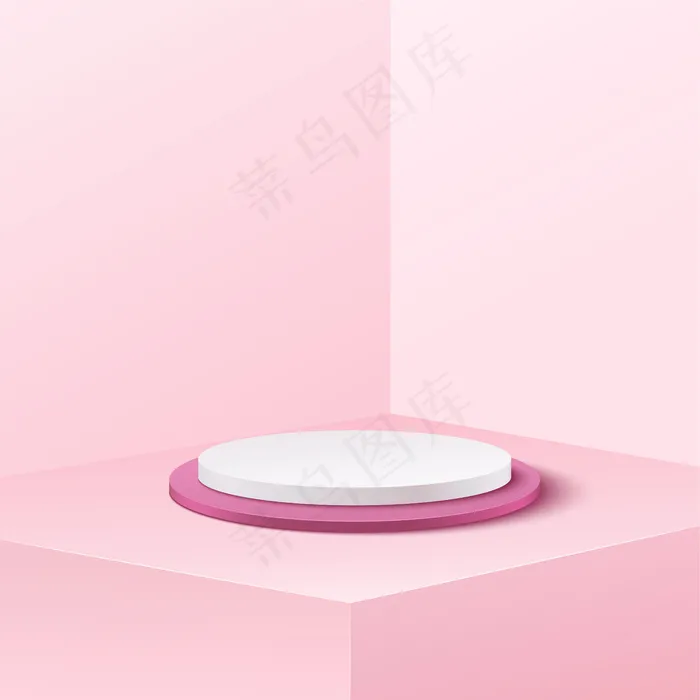 广告产品的抽象横幅banner背景。空圆筒讲台工作室白色和柔和的粉红色背景。eps,ai矢量模版下载
