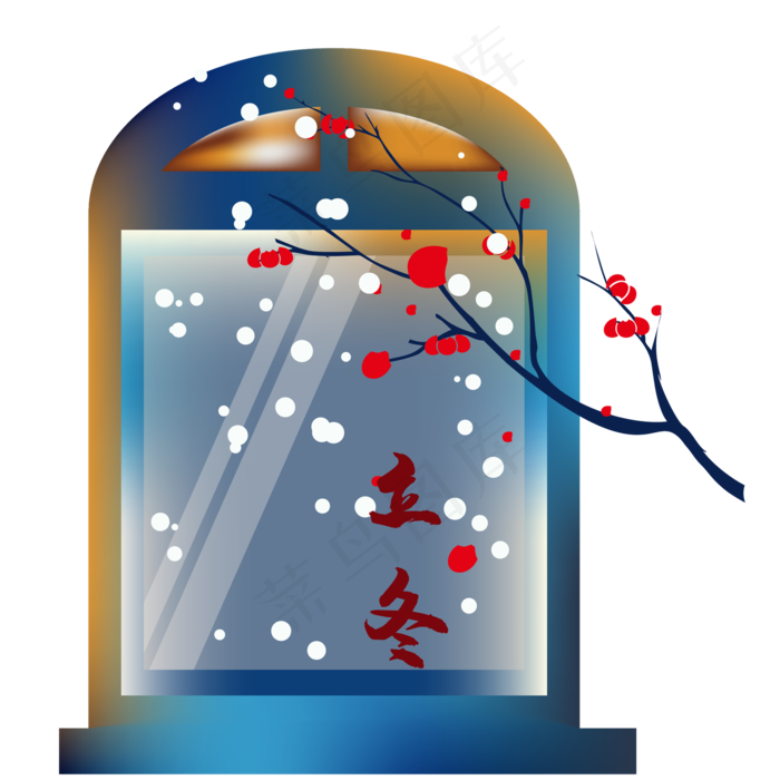 传统节气立冬装饰(2000*2000px 300 dpi )ai矢量模版下载