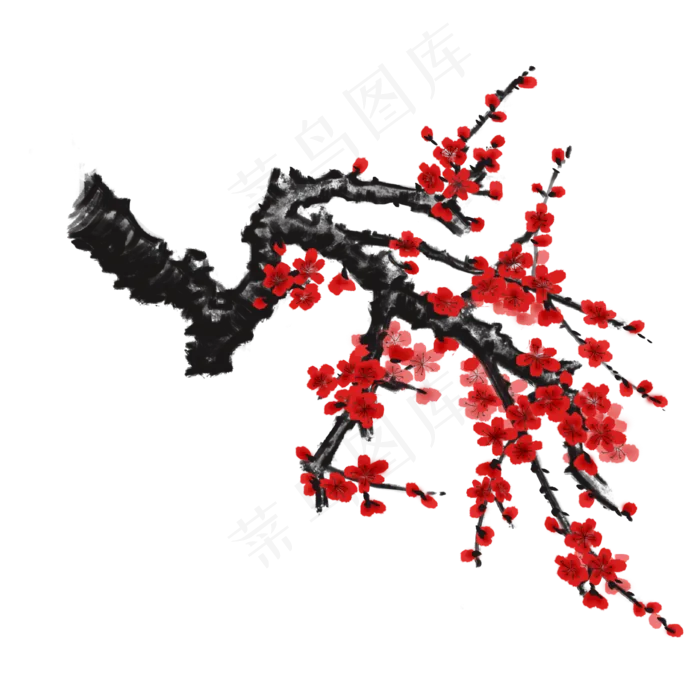 中国风复古梅花(2000X2000(DPI:300))psd模版下载