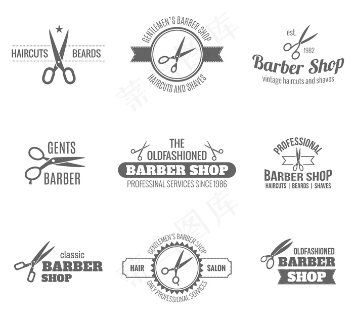 黑色理发师标签