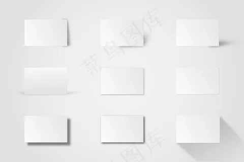 白色色调组中的空白名片模型样机 白色色调组中的空白名片模型样机