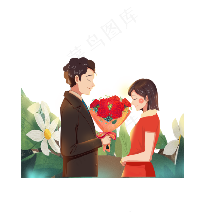 情人节七夕送玫瑰花(2000X2500(DPI:300))psd模版下载