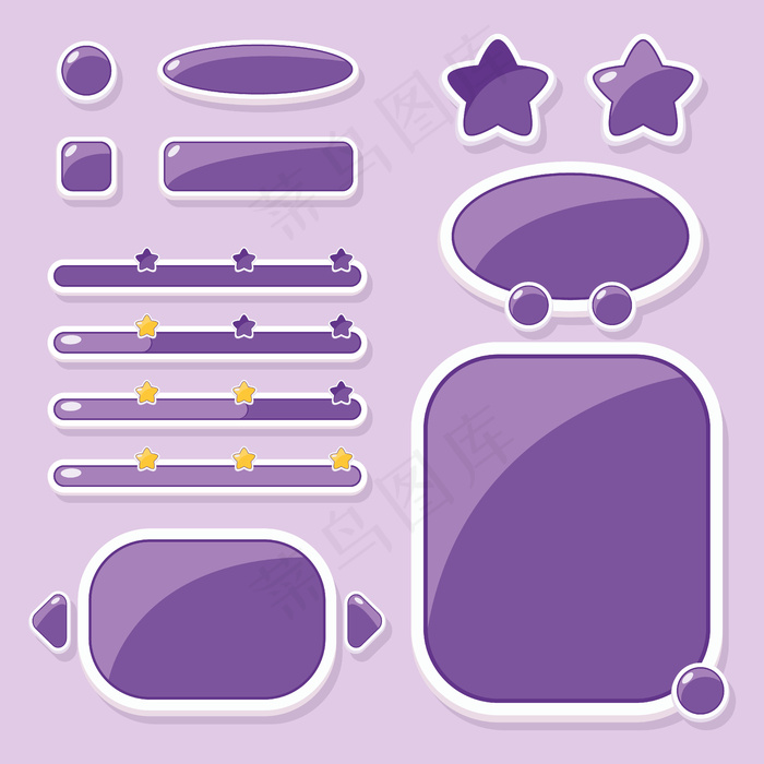 一组不同形状的按钮