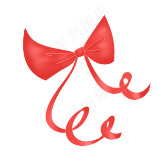 红色鲜艳可爱丝带飘带蝴蝶结彩带
