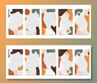 可爱的社交背景媒体.set模板故事的