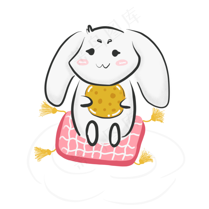 中秋节卡通可爱月兔(2000X2000(DPI:300))psd模版下载