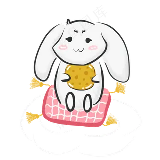 中秋节卡通可爱月兔